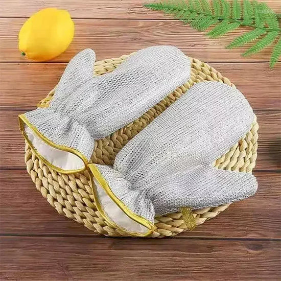 Steel Wire Dishwashing Glove, Waterproof Multipurpose Anti-Scratch Cleaning Rag