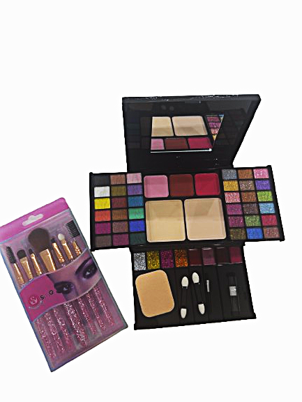 Pack of 2 Makeup Kit with Brushes Set